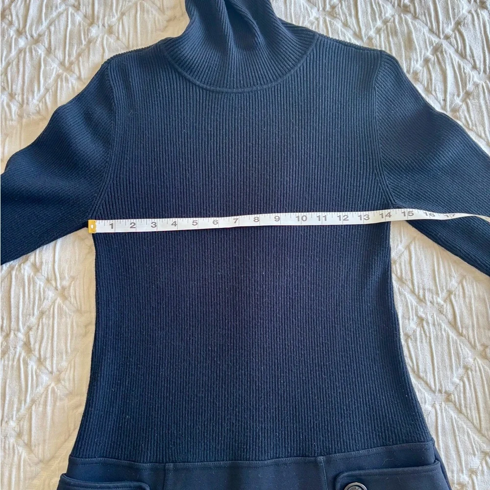 Michael Kors Black Ribbed Knit Long Sleeve Dress M‎